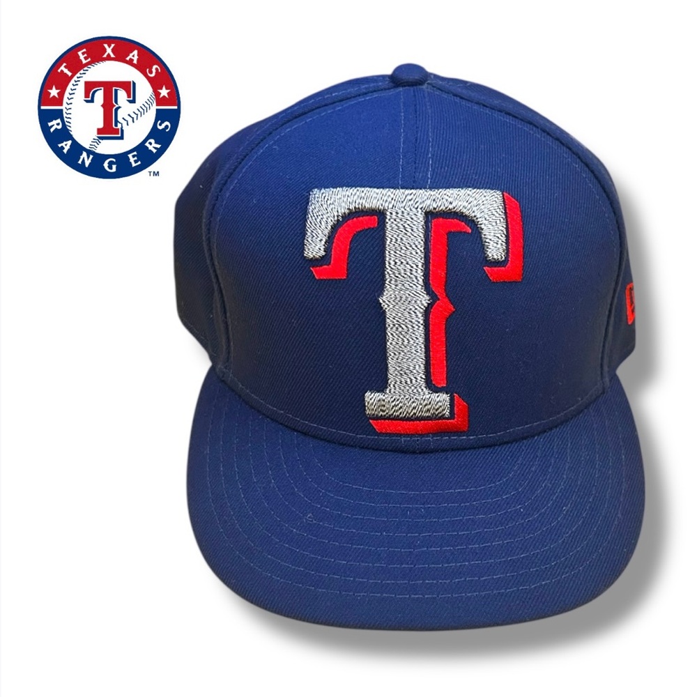New Era MLB 59FIFTY 5950 Texas Rangers Big T Fitted Cap Hat (1-1/8)